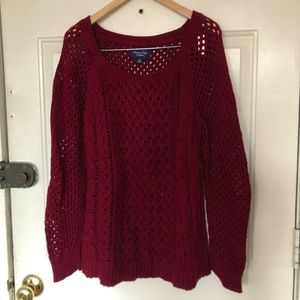 American eagle maroon scoop neck sweater size XL